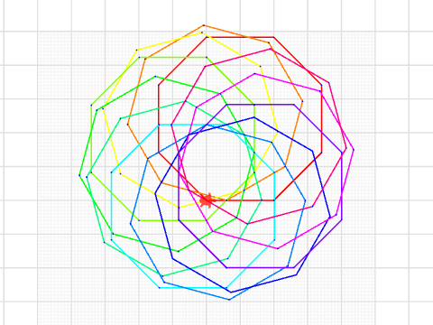 Åttekant rotert med farge