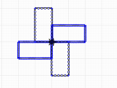4 persegi panjang embroidery