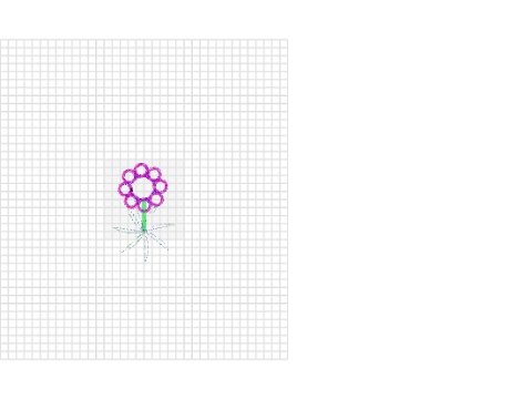 Simple flower made with embroidery lines using blocks