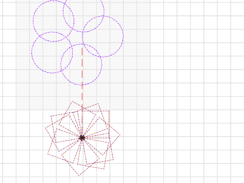 flower and pinwheel loops