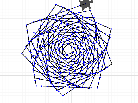 #6 Using variables to make spirals Parsons Problem