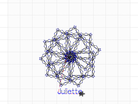 Juliette name rotating square 2 cross stich