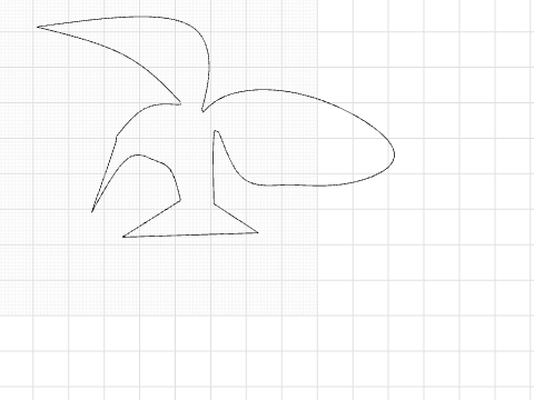 free curve painting butterfly