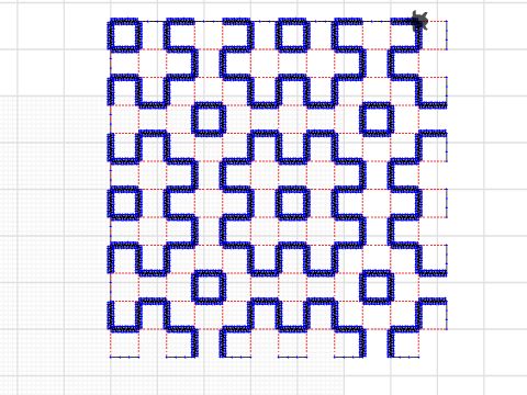 Sashiko with jump lines