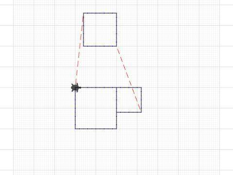 Three squares with diff code