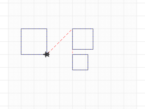 Three squares with different code