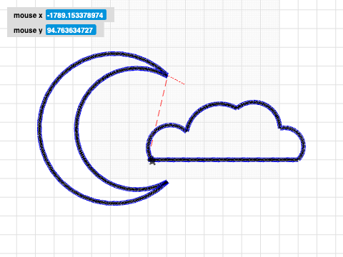 crescent moon and cloud