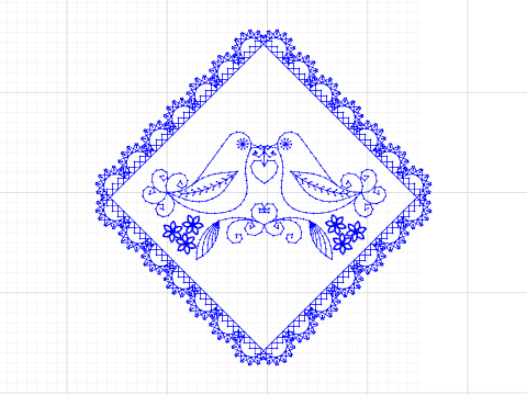 Diamond Ornament With Love Birds